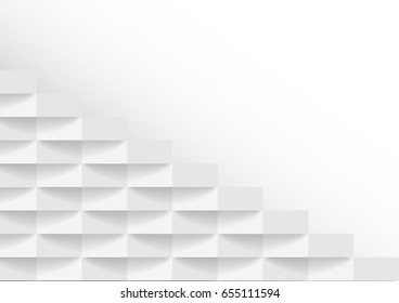 abstract white and gray tone vector background, brick perspective with shadow modern concept, space for text or message web design