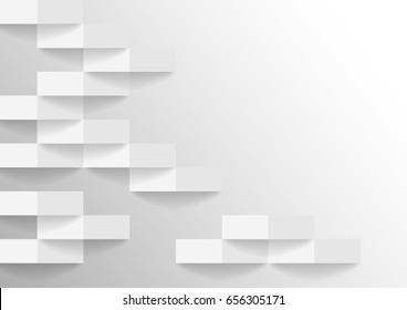 abstract white and gray tone vector background, brick perspective with shadow modern concept, space for text or message web design