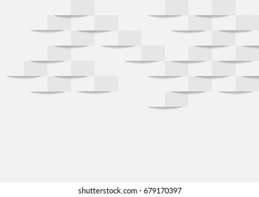 abstract white and gray tone vector background, brick perspective with shadow modern concept, space for text or message web design