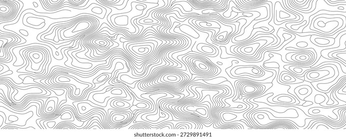 Abstract white and gray topographic map lines seamless pattern background. Minimalist design with subtle wavy textures, creating a modern and clean aesthetic.