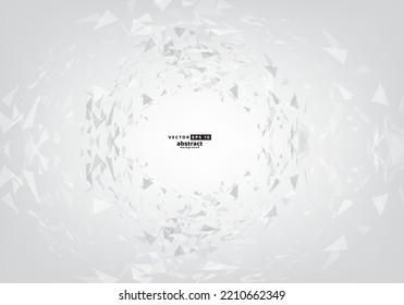 Abstract white and gray triangle geometry, big data techno, design concept Modern background wallpaper, poster, flyer, brochure, vector eps.
