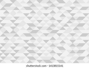 Abstract white and gray Triangular low poly backdrop,gradient mosaic pattern background, Seamless abstract background.Vector.