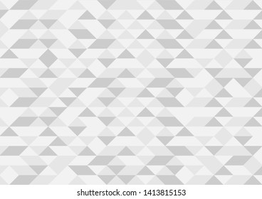 Abstract white and gray Triangular low poly backdrop,gradient mosaic pattern background, Seamless abstract background.Vector.