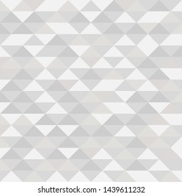 Abstract white and gray Triangular low poly backdrop,Earth Tone mosaic pattern background, Seamless abstract background.Vector illustration.