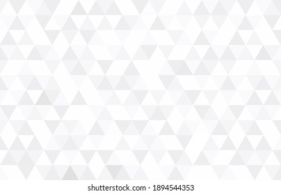 Abstract White And Gray Triangular Mosaic Pattern Background.