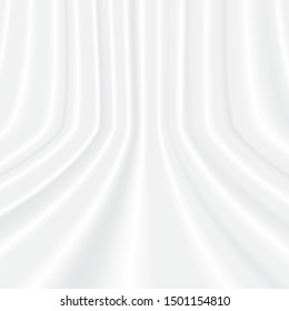 Abstract white and gray vector background. Satin luxury cloth texture