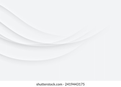 Abstract White Gray Vector Background with Wave Patterns