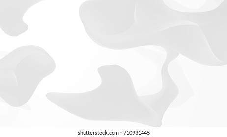 Abstract White and Gray Vector Backgrounds, Liquid Moving Surface Concept 