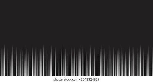 Abstract white and gray vertical lines on black background with motion blur effect. Comic and Cartoon Background Effect. Background material for a depressed image of white lines. EPS Vector