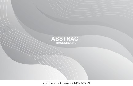 Abstract white and gray wave background. Dynamic shapes composition. Vector illustration