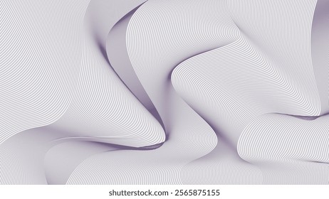 abstract white gray with wave decorative line texture background. eps10 vector