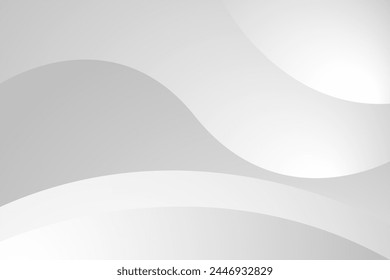Abstract white and gray wave shape background. texture white pattern. vector illustration	