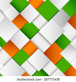 Abstract White And Green Orange Square Background