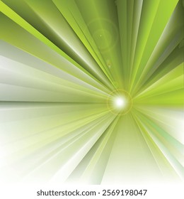 Abstract White Green Rays Background Illustrator