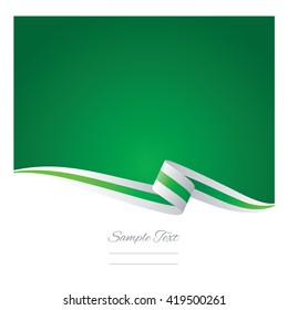 Abstract white green ribbon vector