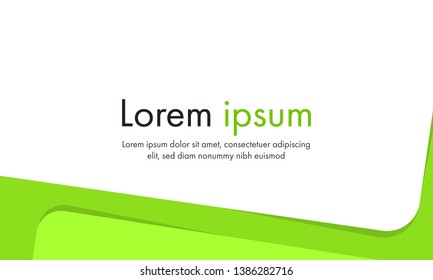 abstract white and green simple flat shape vector background