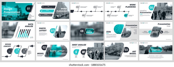 Abstract white, green slides. Brochure cover design. Fancy info banner frame. Creative set of infographic elements. Urban. Title sheet model set. Modern vector.  Presentation templates, corporate.