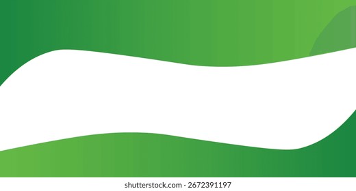 Abstractas Fondo de onda blanco y verde para encabezado y pie de página.