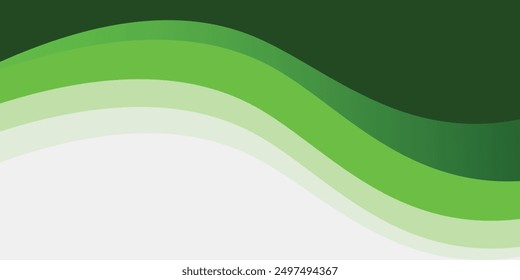 Anuncio de fondo ancho de onda blanco y verde Abstractas