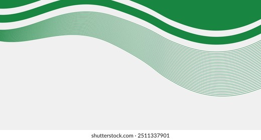 Abstrato Branco e Verde onda ampla fundo banner simples