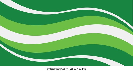 Abstract White and Green wave wide background banner. vektor