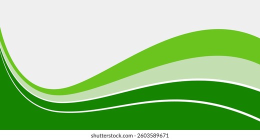 Abstract White and Green wave wide background banner. eps1