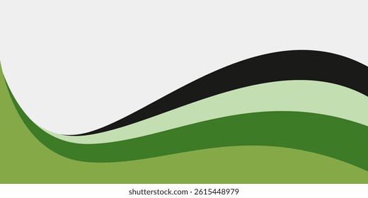 Abstract White and Green wave wide background banner. eps1