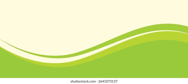 Abstract White and Green wave wide background banner