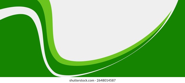 Anuncio de fondo ancho de onda blanco y verde Abstractas