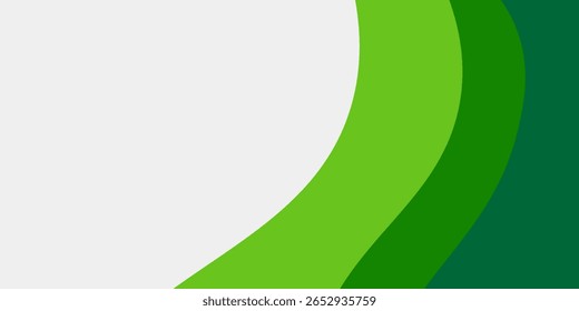 Abstract White and Green wave wide background concept