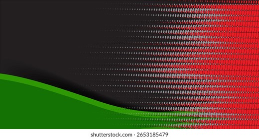 Abstract White and Green wave wide background banner