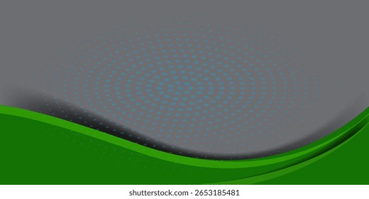 Abstract White and Green wave wide background banner