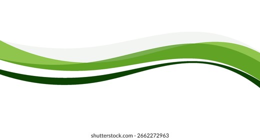 Anuncio de fondo ancho de onda blanco y verde Abstractas