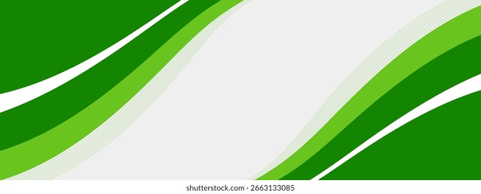Anuncio de fondo ancho Abstractas blanco y verde de la onda, Ilustración vectorial en Sitio web