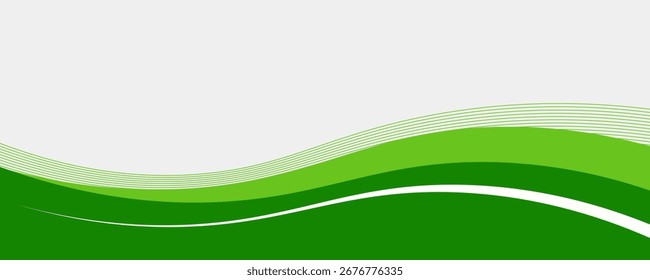Abstractas Anuncio de fondo ancho de onda blanco y verde, diseño moderno