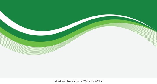 Abstractas Anuncio de fondo ancho de onda blanco y verde. ilustración de Vector.