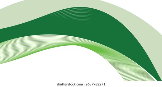 Patrón de artes modernas de Anuncio de fondo ancho de onda blanco y verde Abstractas