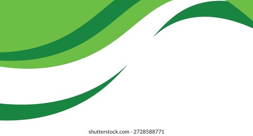Abstract White and Green wave wide background banner. vector illustration eps10