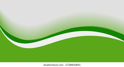 Abstrakter, weißer und grüner, wellenbreiter Hintergrundbanner