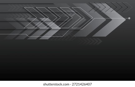 Abstract white grey arrow direction geometric overlap blank space design modern futuristic technology background vector illustration.