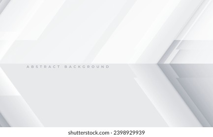 Abstract white and grey arrows futuristic technology background concept high-speed movement. Dynamic motion hi tech digital arrows and stripes. 3D vector illustration