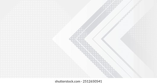 Abstrato branco e cinza setas futurista tecnologia de fundo conceito movimento de alta velocidade. Movimento dinâmico alta tecnologia digital setas e faixas. Ilustração vetorial