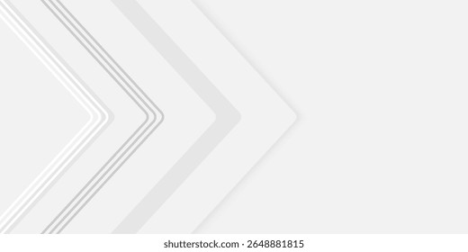 Abstract white and grey arrows futuristic technology background concept high-speed movement. Dynamic motion hi tech digital arrows and stripes.