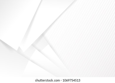 Abstract white and grey background basic geometry overlaps with shadow vector illustration eps 10
