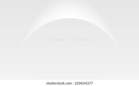 Abstract White Grey Background with White Circle Silver Light. Vector Illustration