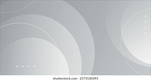 Abstract white and grey background with circles. Vector illustration