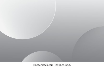Abstract white and grey background with circles. Eps10 vector