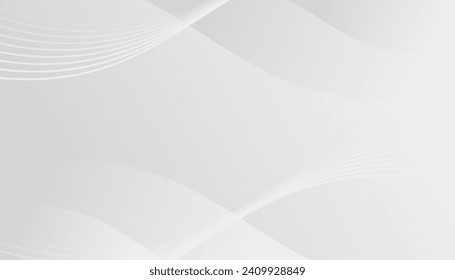 Abstract white and grey background with dynamic waves.	