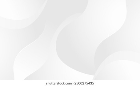 Abstract white and grey background with dynamic waves