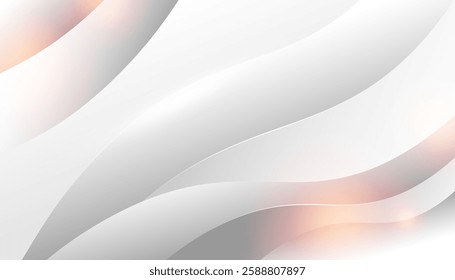 Abstract white and grey background with dynamic waves